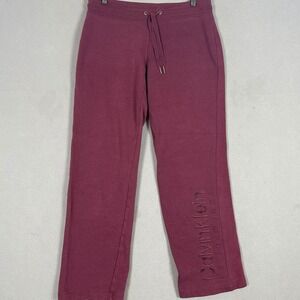 Calvin Klein Sweatpants Womens Medium Performance Burgundy Straight Leg Athletic